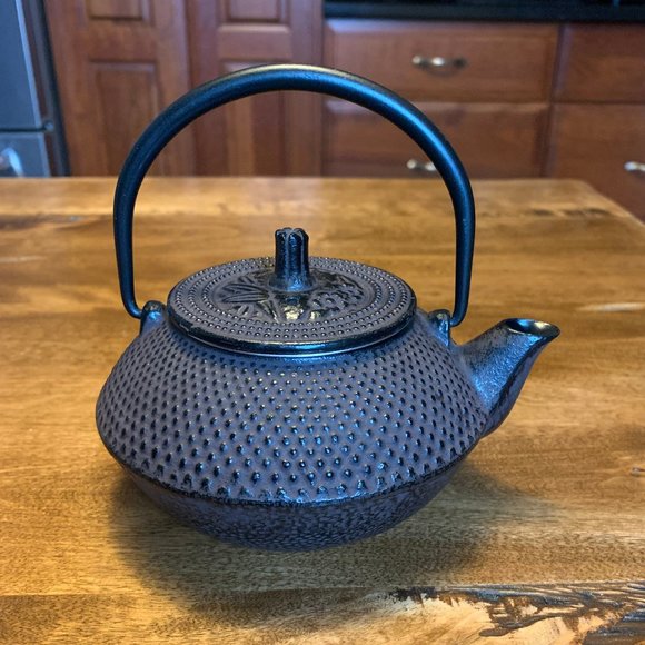 Japanese Tetsukyusu Cast Iron Teapot (鉄急須 iron teapot) - Arare Pattern - Picture 3 of 10